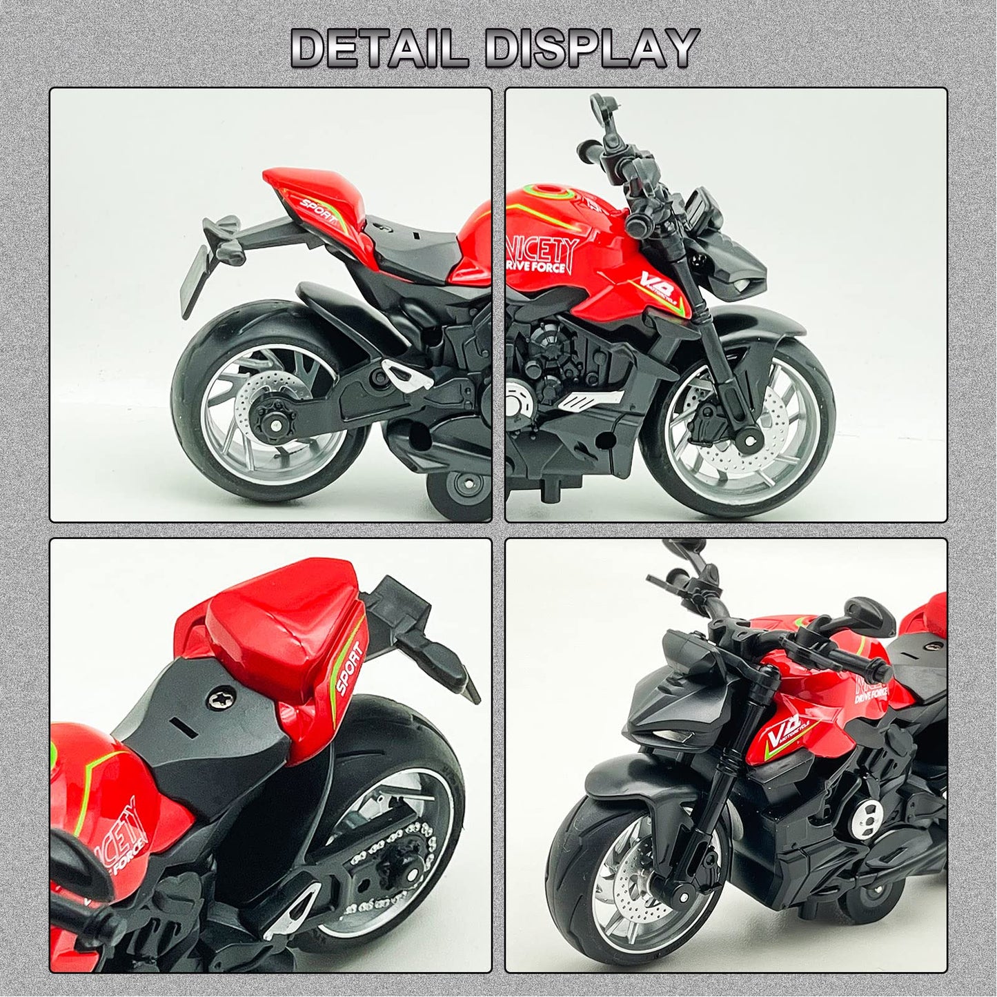 Ming You Motorcycle Toy - Motorcycle Toys For Kids 3-5 5-8,Mini Toy Motorcycles With Lights And Sounds For 3 + Years Old Boys An