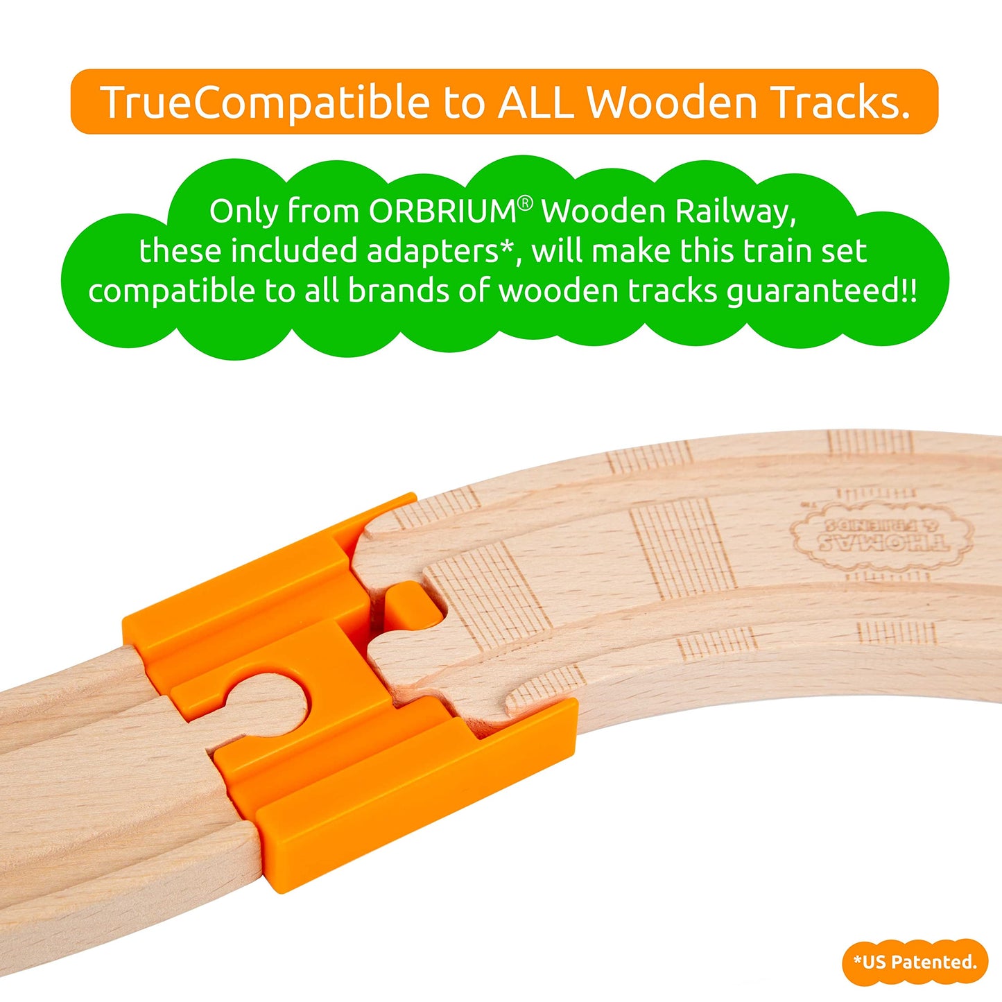 Orbrium 8 + 2 Exclusive Bonus Pcs Wooden Train Track Male-Male Female-Female Adapter Pack Compatible with Thomas Brio Chuggingto