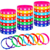 Gejoy 48 Pcs Paw Print Rubber Bracelets Multicolor Paw Print Silicone Wristband Dog Paw Stretch Bracelets for Birthday Party Sup