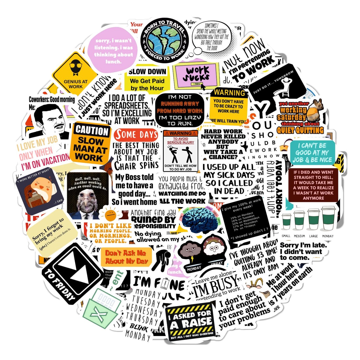 Bulbacraft 100Pcs Funny Work Stickers For Adults, Stickers For Adults Work, Adulting Stickers Work, Funny Office Gifts For Cowor