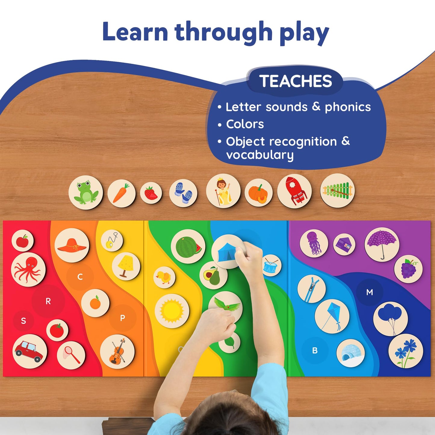 Skillmatics Magnetic Matching Activity - The Alphabet Rainbow, Preschool Learning Toy & Game For Kids, 35+ Magnetic Pieces, Gifts For Girls & Boys Ages 3, 4, 5, 6