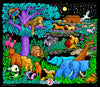 Noahs Night Sky - Large Fuzzy Coloring Poster - Velvet Design Great for Kids and Adults - Arrives Uncolored - Perfect for Arts