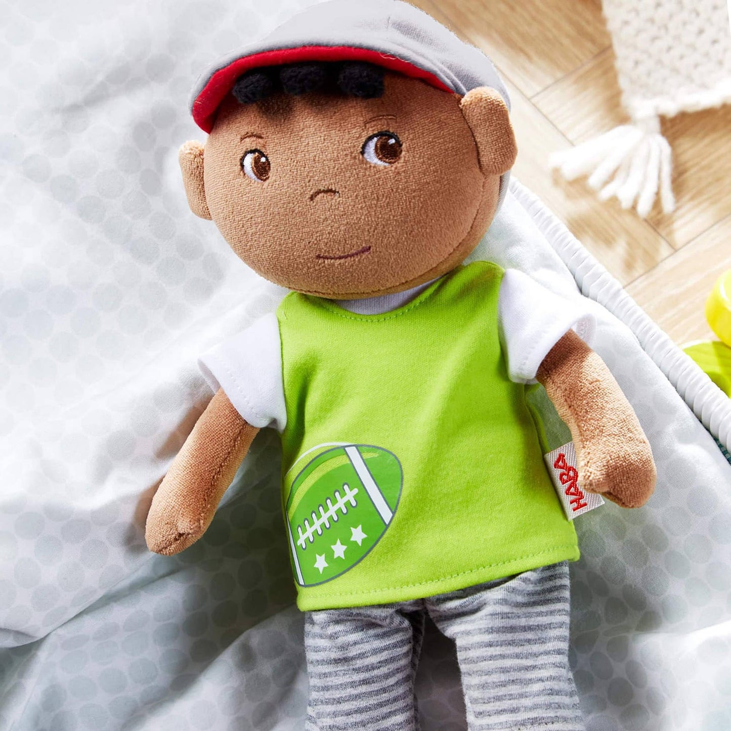 Haba Snug Up Soft Doll Mason- 11.5' Soft Boy Doll With Black Hair (Machine Washable)