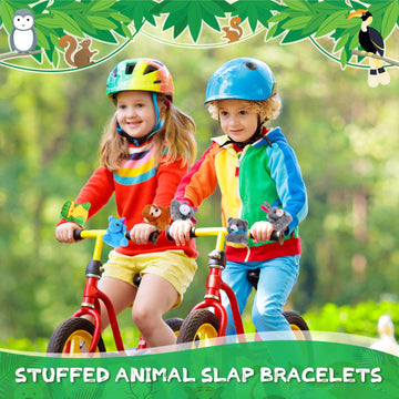 Leyndo 30 Pcs Stuffed Animal Slap Bracelet for Kids Cute Animal Slap Bracelets Stuffed Animal Bracelets Bulk Slap Bracelet Plush
