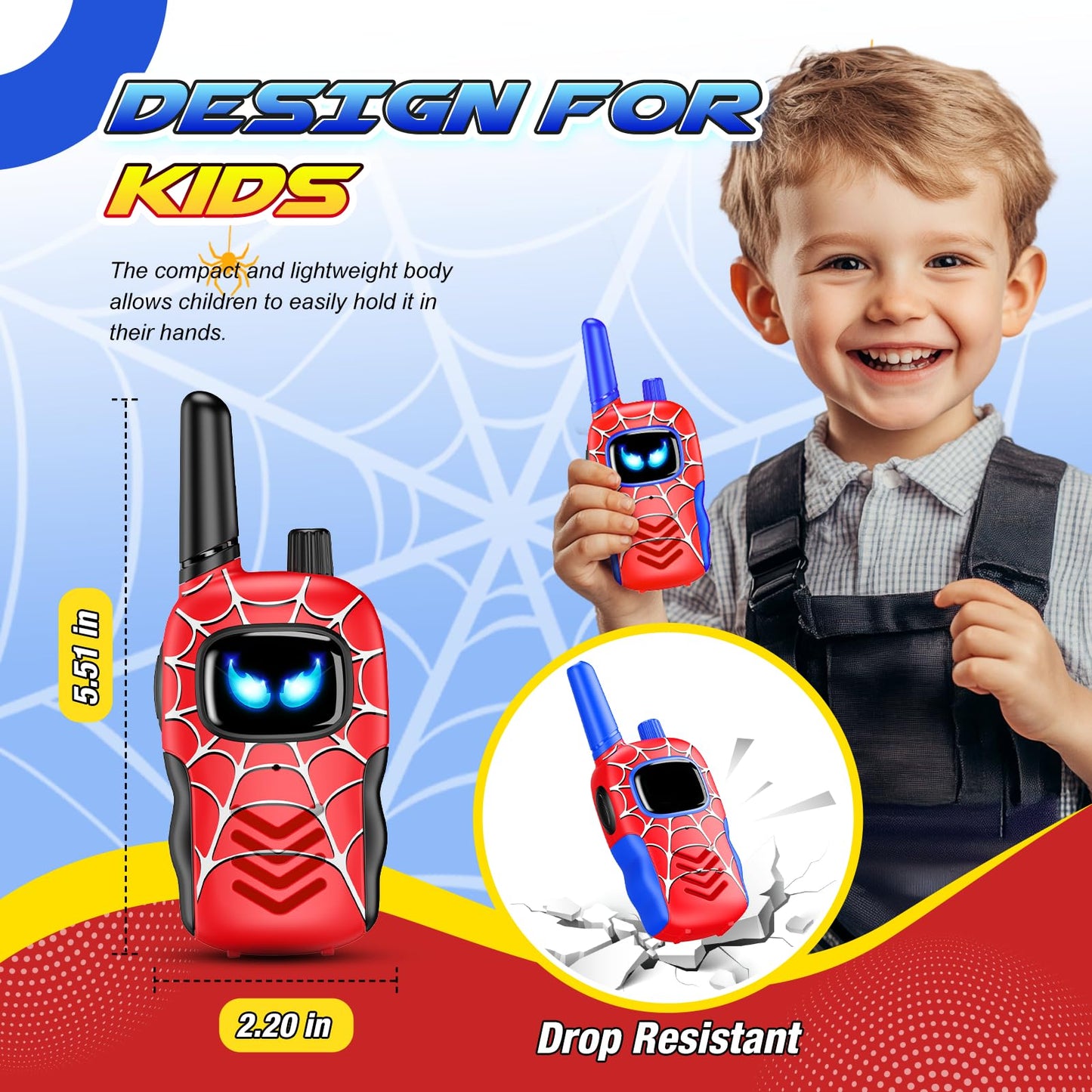 Walkie Talkies Toys For Kids Ages 3-8: Gifts Walkie Talkies With Glowing Eyes For 3 4 5 6 7 8 Year Old Boys Kids Toddlers Easter Birthday Gift Outdoor Camping Toy For Boy Kid Toddler Age 3-5 5-7 4-6