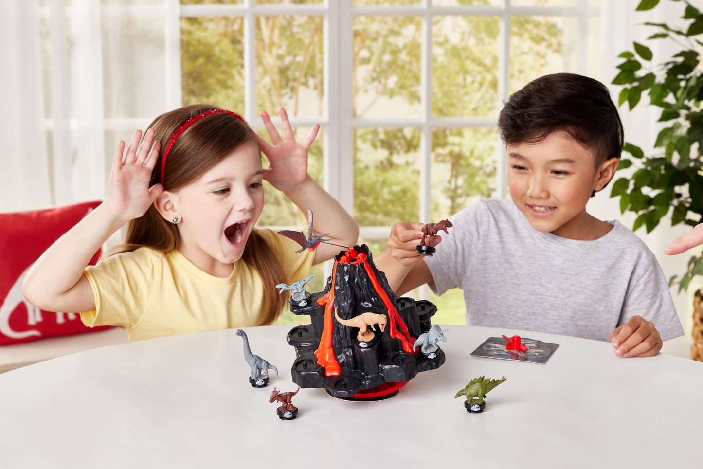 Epoch Games Jurassic World Shaky Volcano - Action-Packed Tabletop Dinosaur Game For Ages 5+