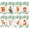 Clabby 24 pcs Woodland Creatures Mini Notepads, Forest Animal Party Favors Spiral Tiny Notebooks Bulk Teacher Classroom Reward P