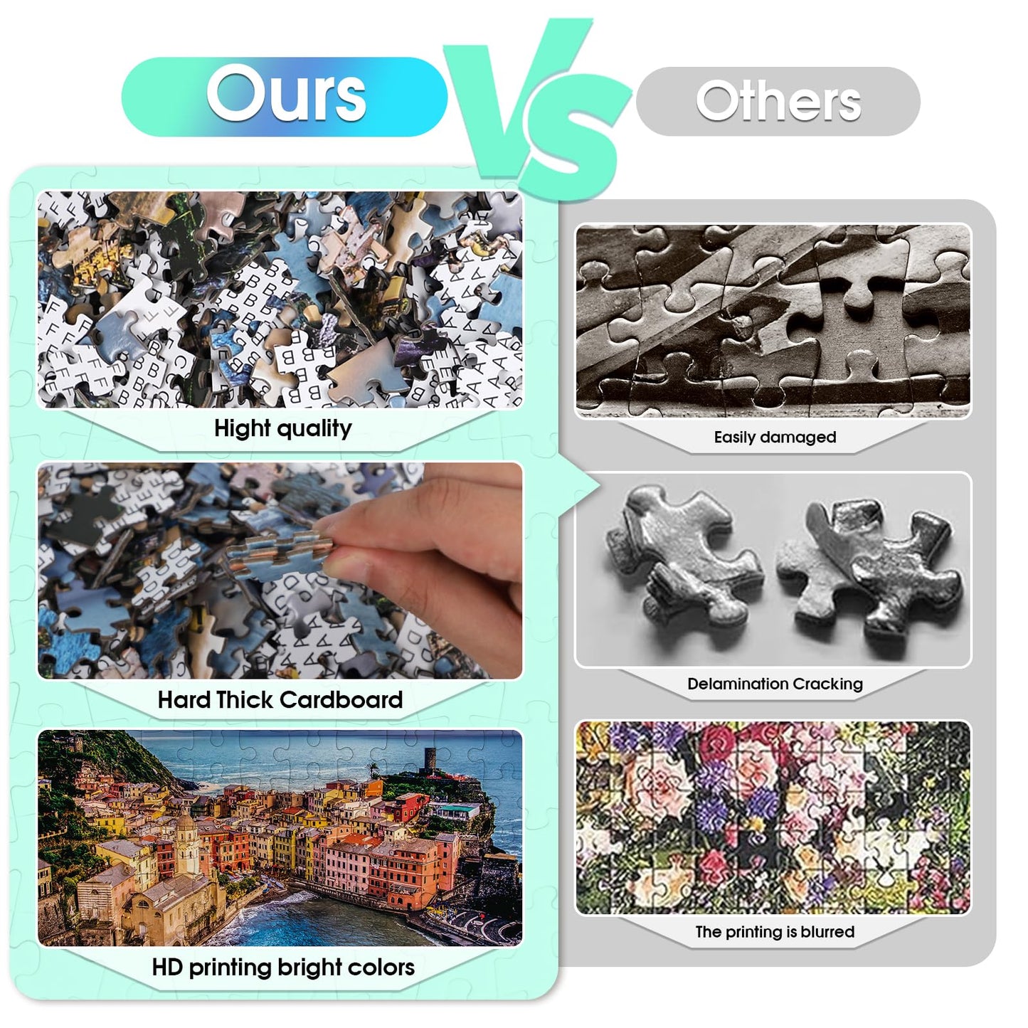 Diiopoty Puzzles For Adults Jigsaw 500 Piece Cinque Terre Natural Scene Sunset Modern Landscape For Family Fun Games Challenging