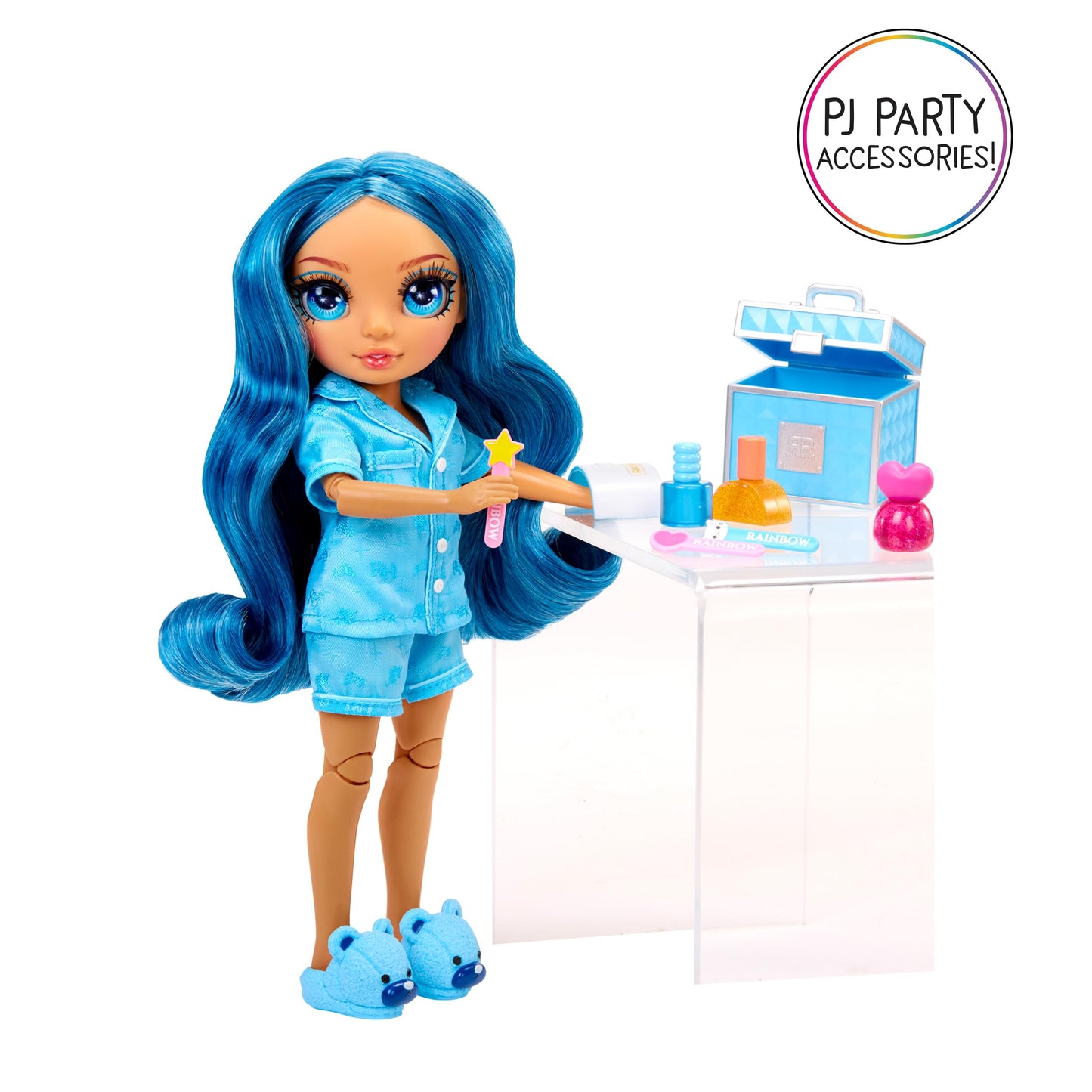 Rainbow High Jr High Pj Party - Skyler, Blue 9' Posable Fashion Doll With Soft Onesie, Slippers, Fun Play Accessories, Great Toy Gift For Girls Kids Ages 4-12 Years