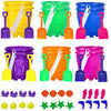 4E'S Novelty 12 Sets Beach Toys - Includes 12 Sand Buckets, 12 Shovels, 24 Sand Molds For Kids - Small 5.75'' Beach Buckets Bulk