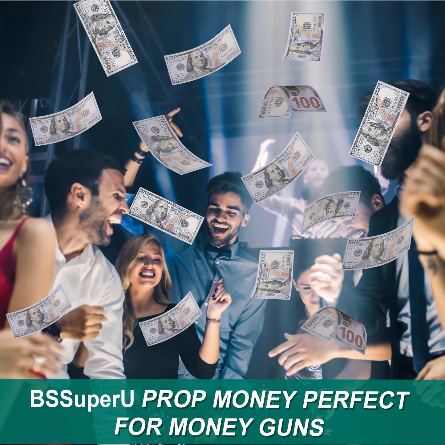 BSSuperU 300PCS Prop Money Play Money for Kids Pretend Play, Develops Early Math Skills, Prop Money for Board Game, Moive, Magic