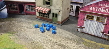 30x Dice Pack | 10mm Classic Blue Spot Dice Set | For Classic and Professional Tabletop Dice Games | By Warlord Games