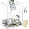 Vcertcpl Clear Acrylic Piggy Bank with Lock - Money Saving Box for Adults & Kids, Openable Coin Bank for Cash & Change Saving