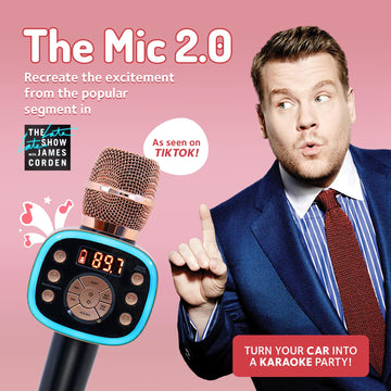 Carpool Karaoke Machine For Kids & Adults, Carpool Karaoke The Mic 2.0 - Wireless & Bluetooth Karaoke Microphone With Voice Chan