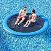 Danrelax 8' Round Inflatable Floating Dock, Blue Polyester Hammock Pool Float, Model 3013BU, Quick Inflate/Deflate, Ideal for Lakes & Oceans