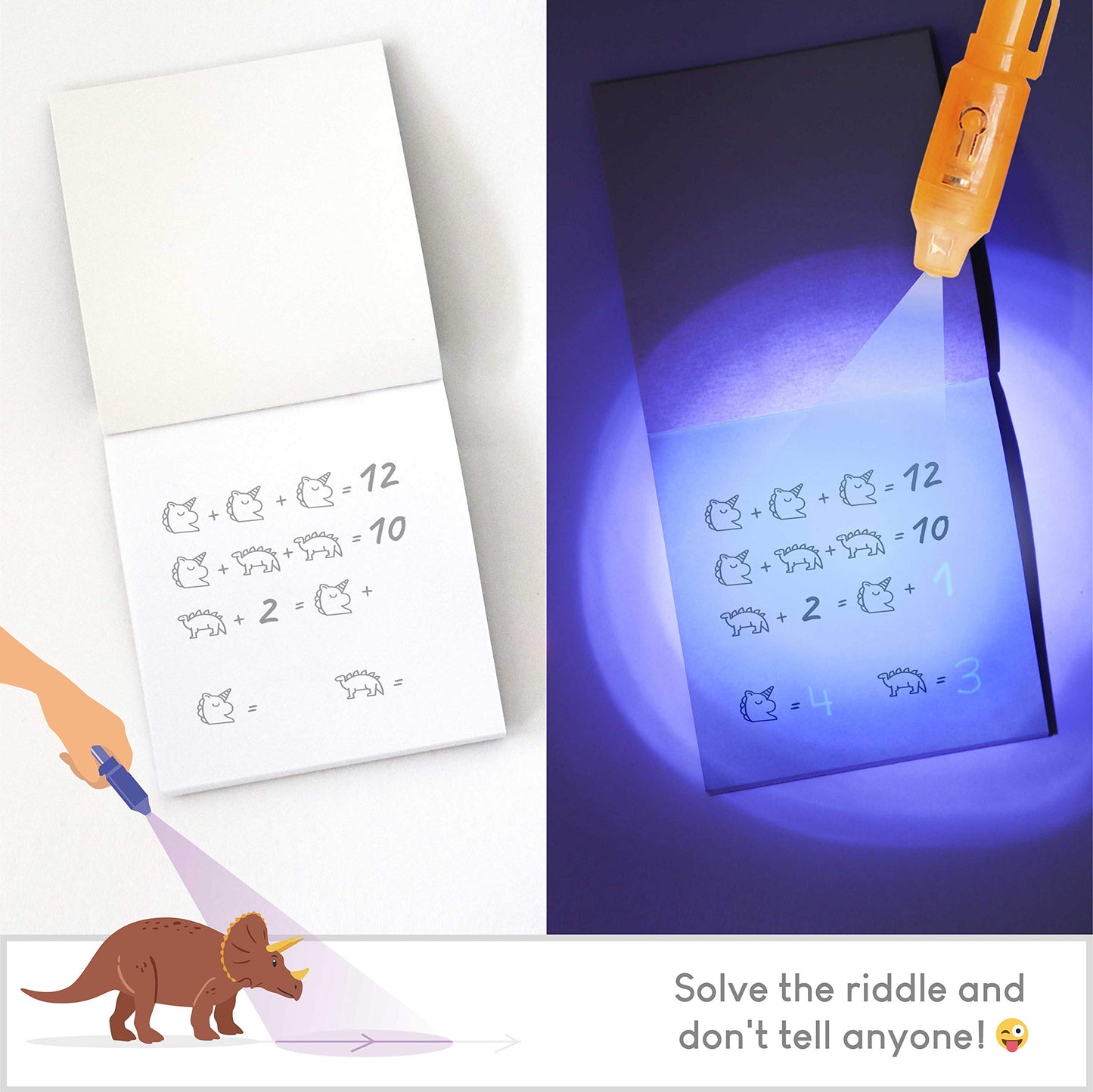 Invisible Ink Pen And Notebook Pack Of 32 - Bonnyco | Dinosaur Party Favors For Kids | Spy Pen Dinosaur Birthday Party Supplies, Prizes For Kids | Magic Pen Birthday Party Favors, Prizes For Students