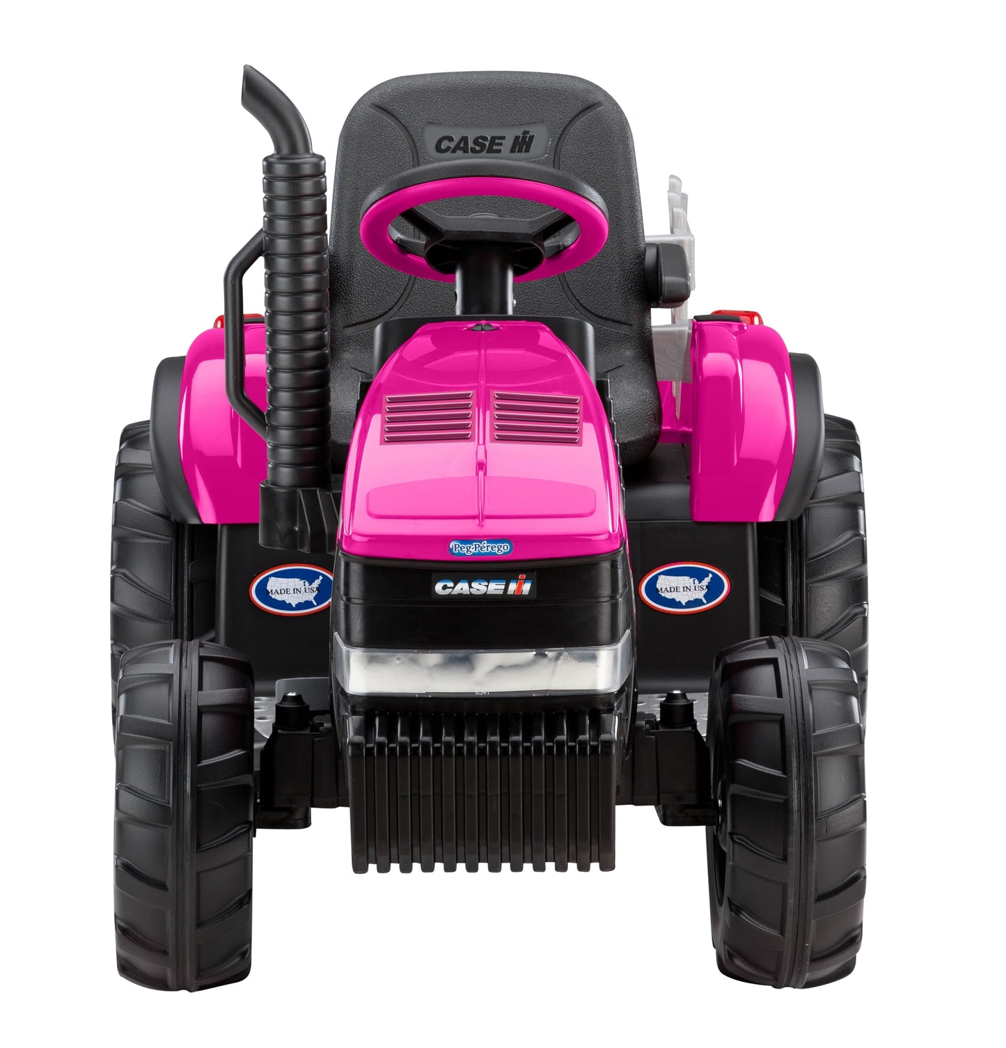Peg Perego Case Ih Magnum Tractor And Trailer 12 Volt Ride On, Pink