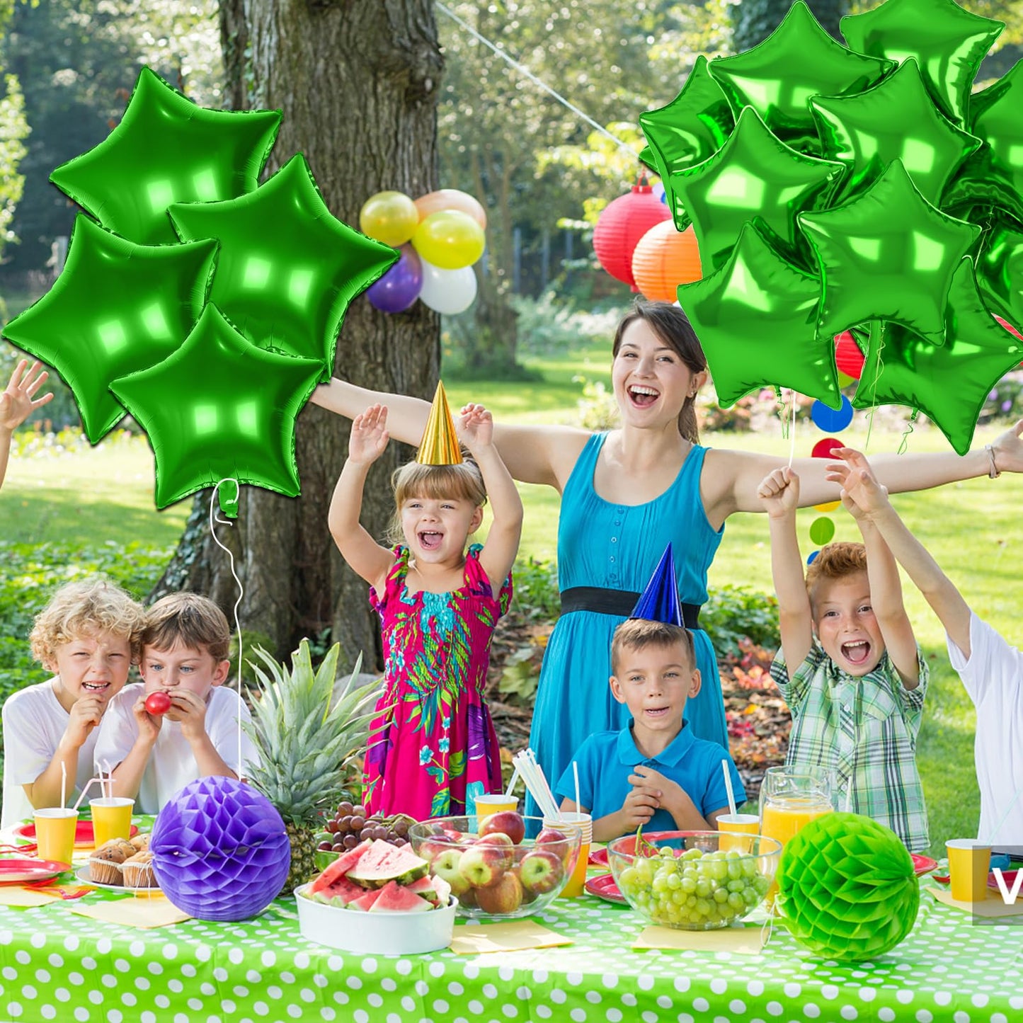 18 Inch Green Star Balloons, 10 Pcs Green Star Shape Foil Balloon Helium Balloons, Big Mylar Star Balloons For Wedding, Baby Sho