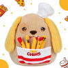 Hopearl Cute Chef Dog Plush Toy With Chips, Adorable Pillow Stuffed Animal, Smooth Plushies Pillow Gift, Soft Toy For Kids