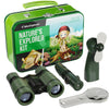 Nature Explorer Kit For Kids - Camping Gear & Accessories Play Toy Gift For Boys Outdoor Childrens Games. Birthday Gifts Toys 6 7 8 Year Old Boy. Binoculars Fan Magnifier Flashlights 5-In-1 Tool