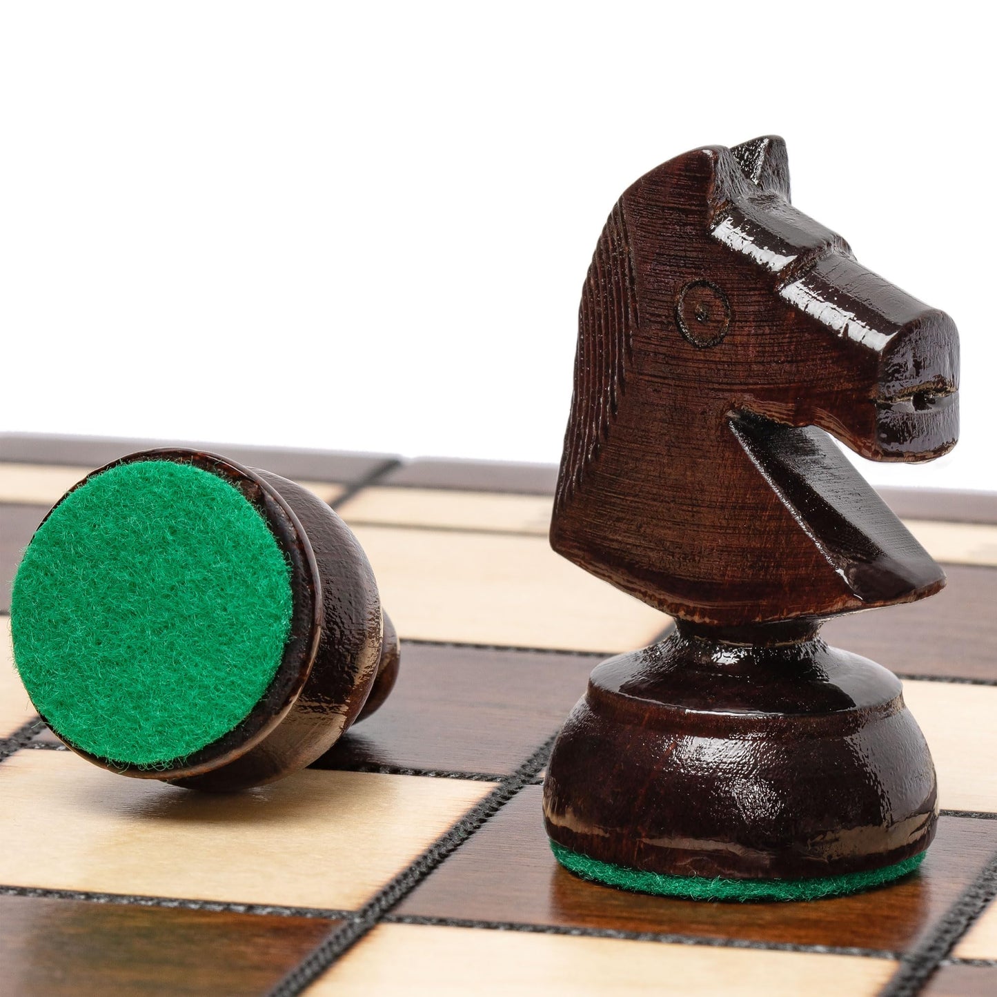 Husaria European International Chess Wooden Game Set, King'S Classic - 18-Inch Large Size Chess Set - Folding Board With Felt Bottom Chessmen
