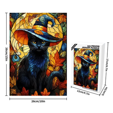 Great Jigsaw Puzzles for mature-themeds 300 Pieces Halloween Black Cat Puzzles for mature-themeds Toys Gift Family Decoration Kids Puzzle