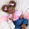 Aori Black Reborn Baby Dolls Lifelike Black Reborn Girl Doll 20 Inch Biracial Weighted Newborn Girl Doll With Gift Set