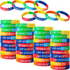 QEERBSIN Inspirational Silicone Wristbands Motivational Quotes Rubber Bracelets Back to School Gift Back To School Gift for Stud