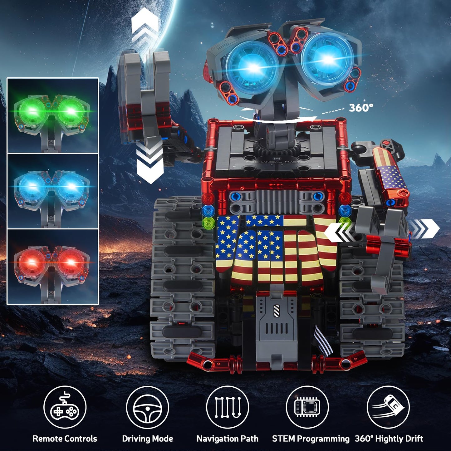 Jojo&Peach Stem Robot Building Toys, Remote & App Controlled 4 In 1 Wall Robot/Stunt Car/Triangle Robot, Stem Projects Creative