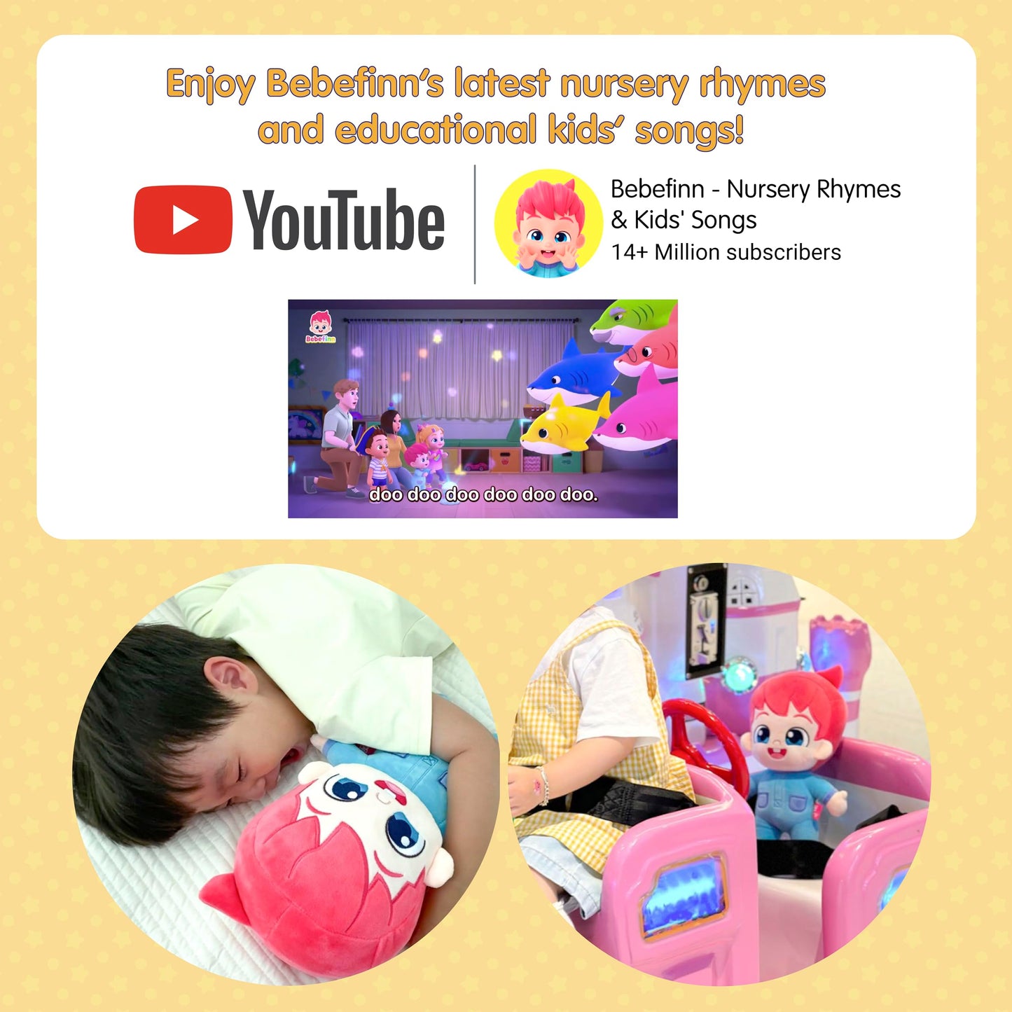 Pinkfong Bebefinn Plush Toy - 12' (30Cm) Stuffed Doll | Soft Cuddly Plush For Toddlers | Interactive Bebefinn Toy | Perfect Birthday, Holiday For Boys & Girls