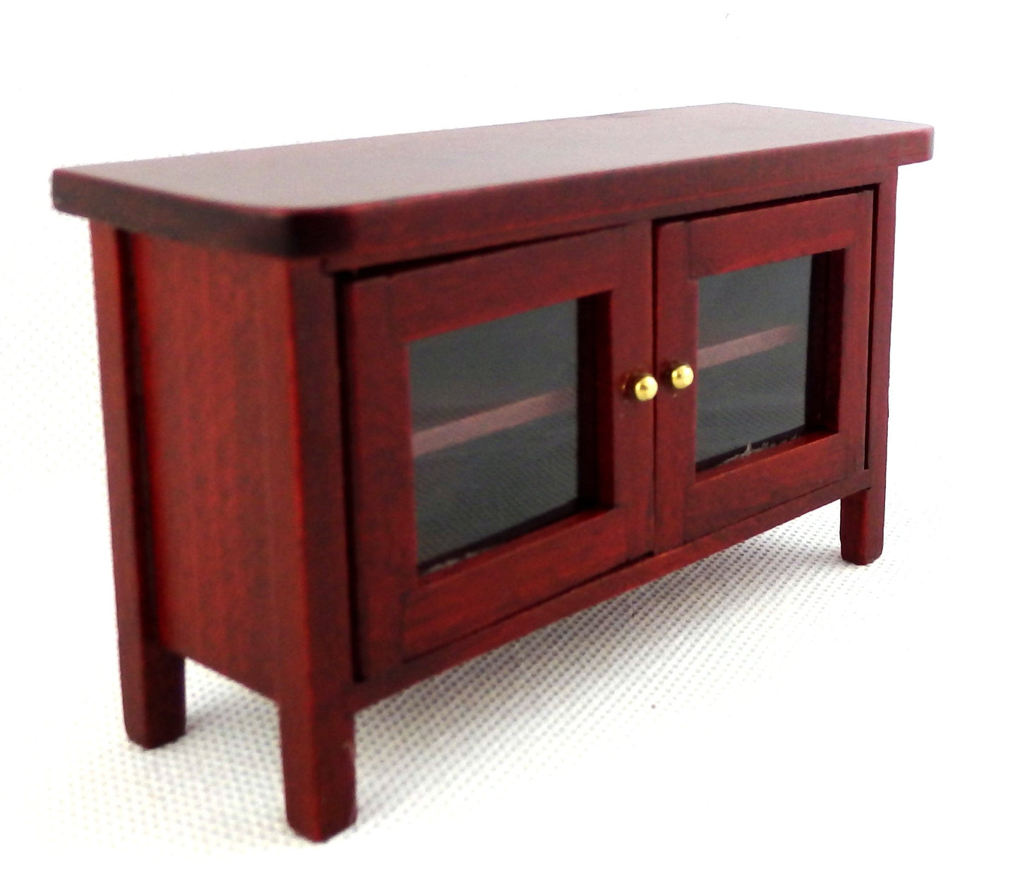 Melody Jane Dollhouse Modern Mahogany Cabinet Tv Stand Miniature Living Room Furniture