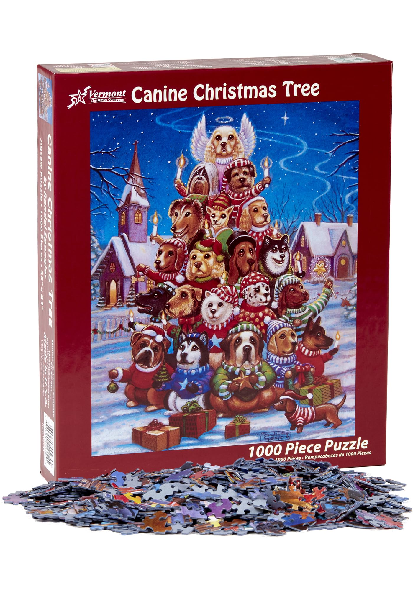 Vermont Christmas Company Canine Christmas Tree Jigsaw Puzzle 1000 Piece