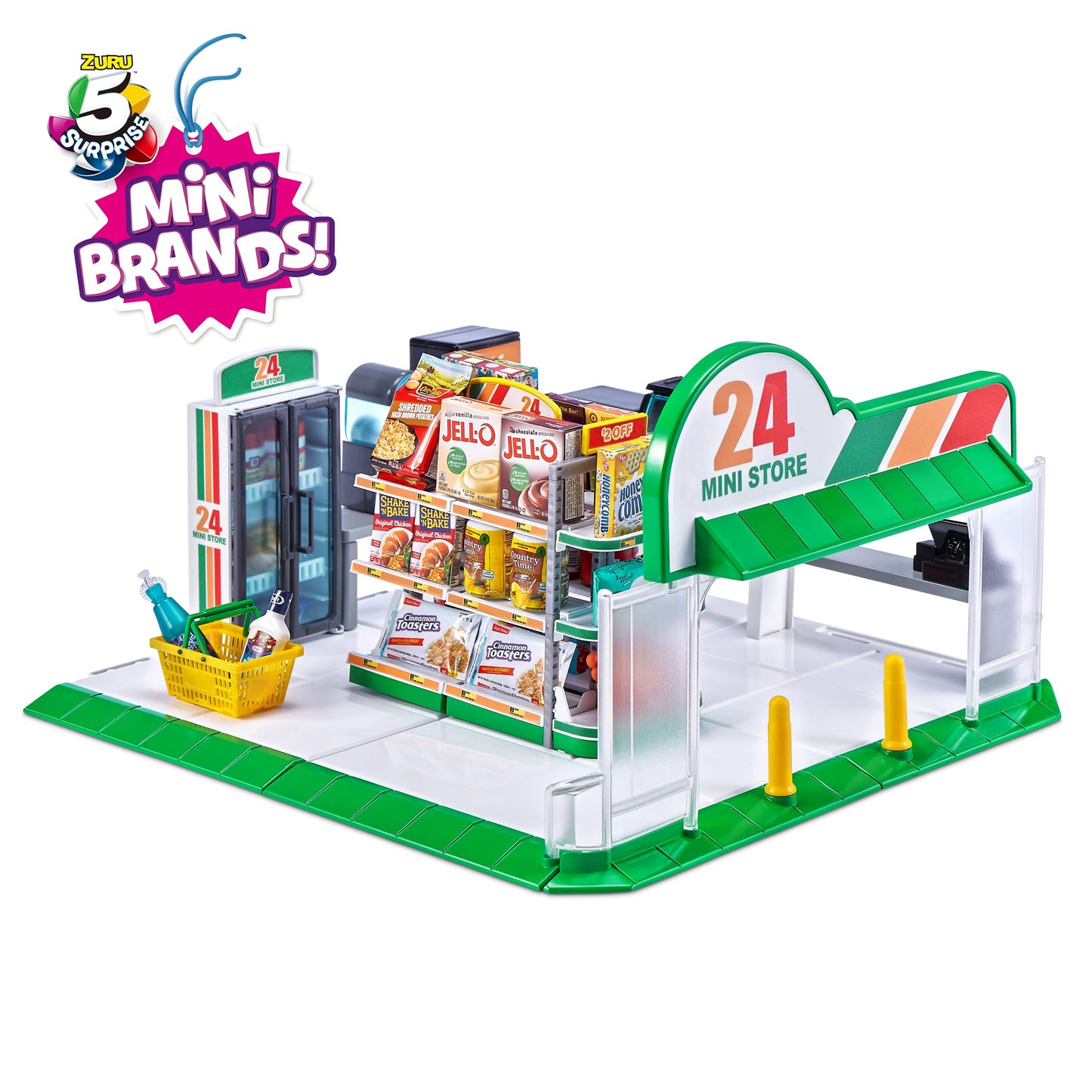 5 Surprise Mini Brands Mini Convenience Store Playset, Small, Multicolor, Model 77170-S001, Includes 1 Exclusive Mini by ZURU