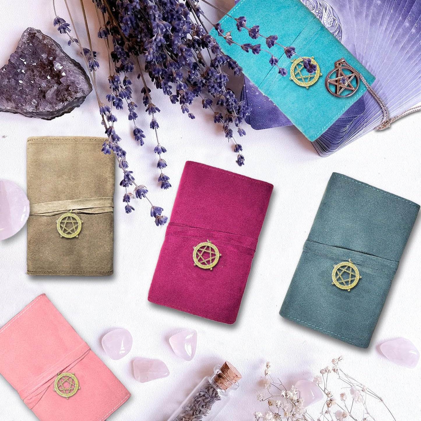 Knana 5Pcs Velvet Tarot Card Bags,Tarot Storage Bags,Tarot Wrap And Pouch,Tarot Deck Storage Holder For Tarot Cards Playing Cards - Star