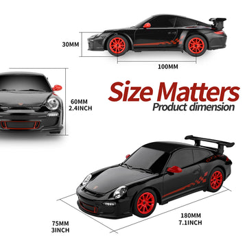 BEZGAR Porsche Remote Control Car - Officially Licensed Porsche 911 GT3 RS Toy Car 1:24 Porsche RC Car Model Vehicle Gift for Bo