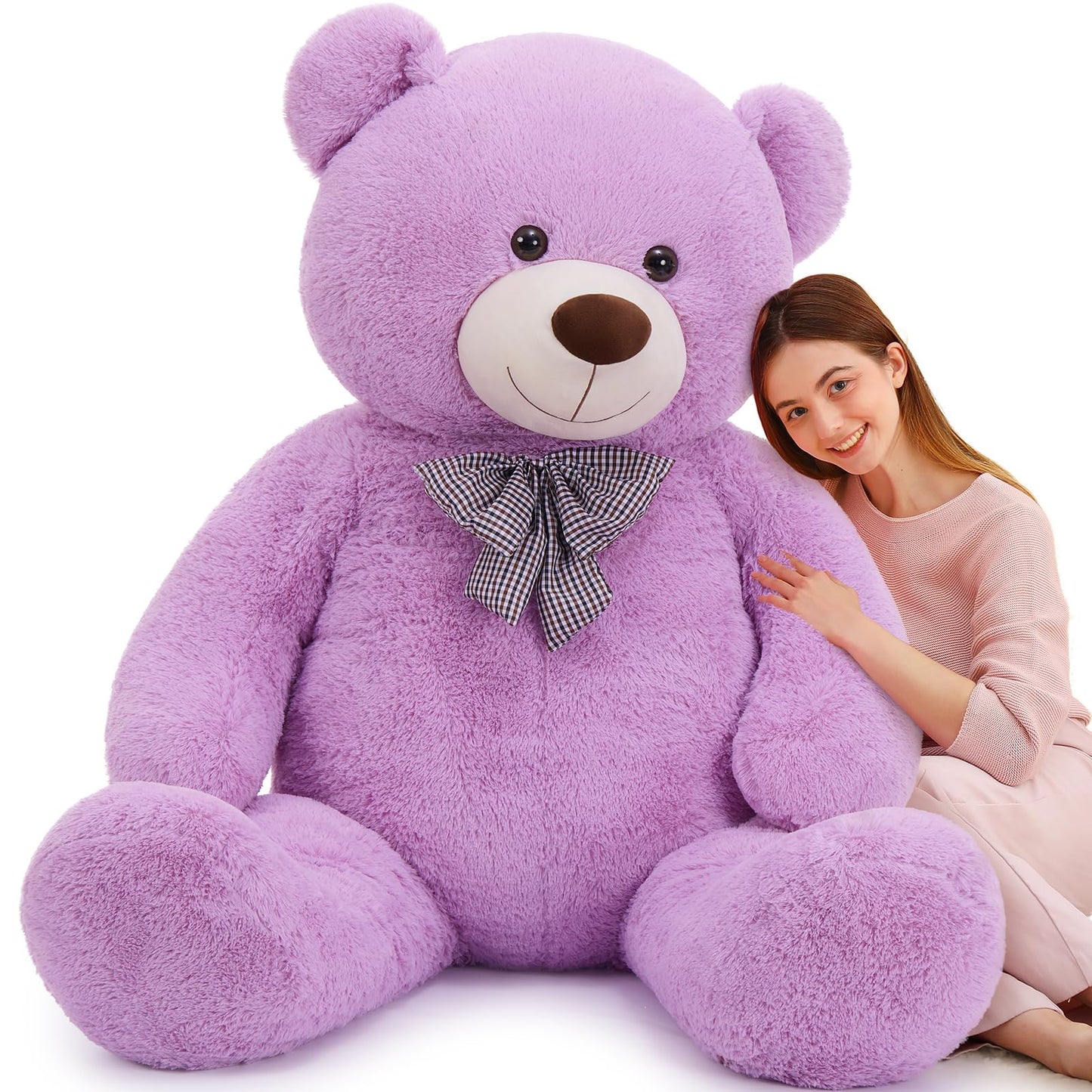 Maogolan Big Teddy Bear 6 Feet,Life Size Huge Teddy Bear Plush Stuffed Animal,Adorable And Soft Purple Teddy Bear Gift For Chris