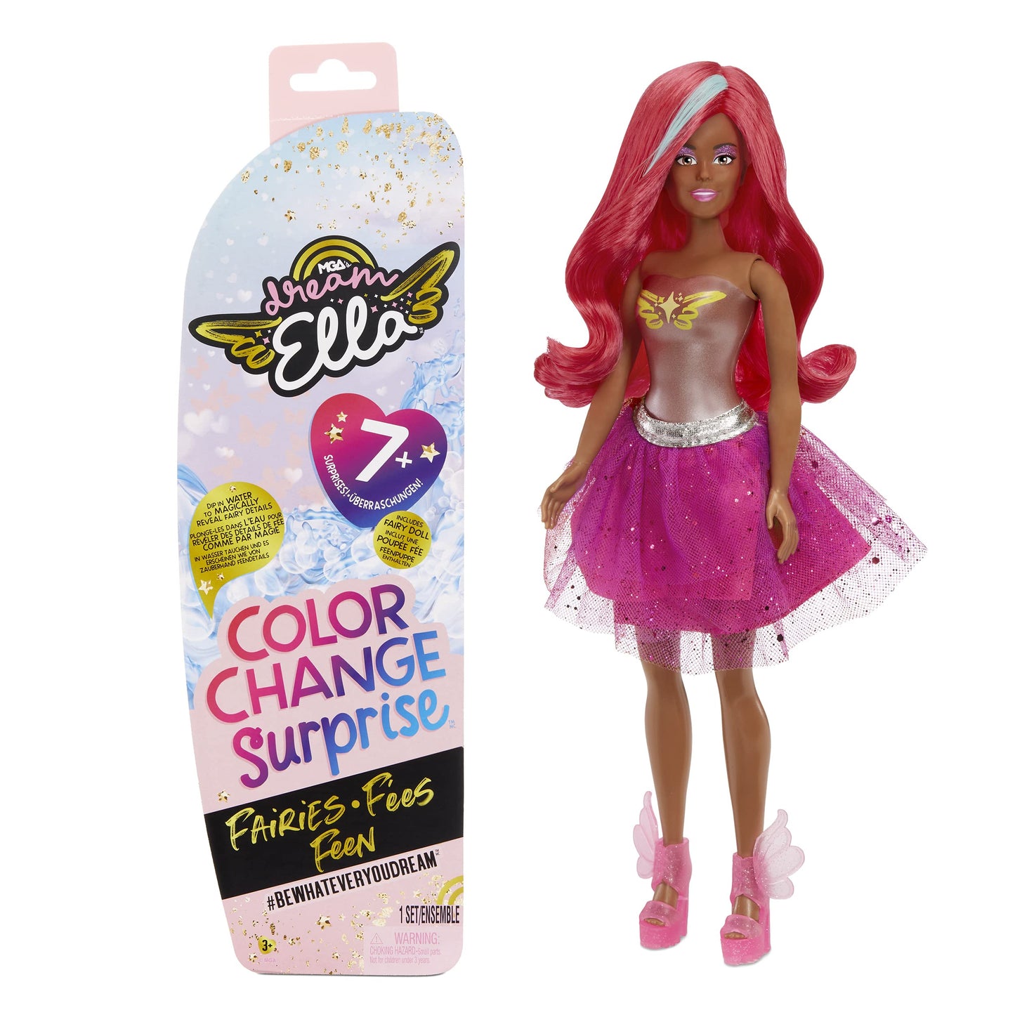 Mga Entertainment Dream Ella Color Change Surprise Fairies, Yasmin Pink Fashion Doll With 7+ Surprises Including Outfit, Castle Play Pretend Gift For Kids, Toys For Girls & Boys Ages 3 4 5+ Years