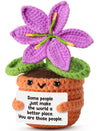 Ovrrcame Handmade Grateful Crochet Purple Lily Flower Doll with Appreciation Card - Thank You Gift for Women, Friends, Coworkers