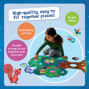 Peaceable Kingdom Hoot Owl Hoot Giant Floor Puzzle, Large Cardboard, Blue/Brown, Model 115409 for Kids Ages 5 & Up