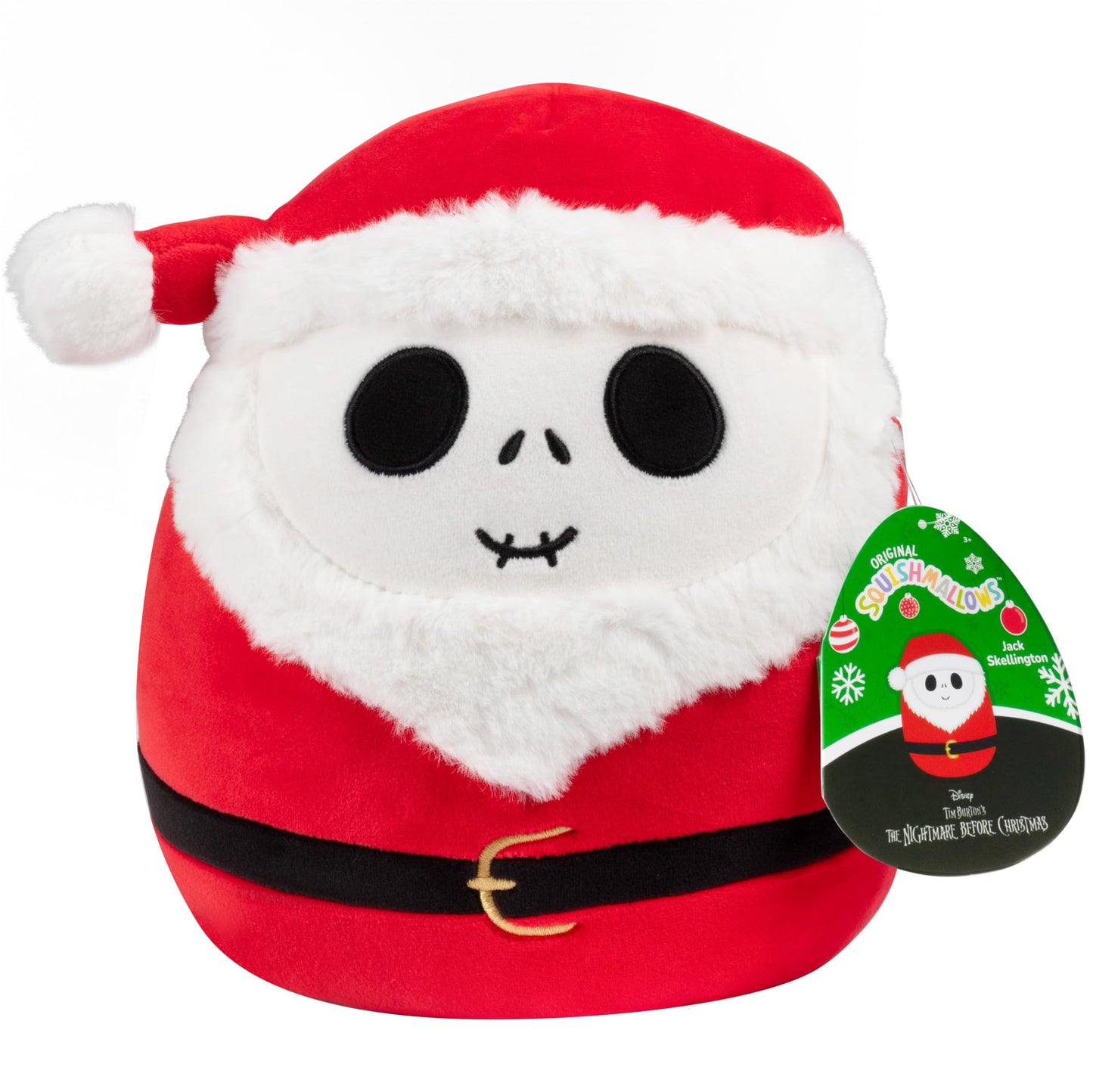 Squishmallows 8-Inch Jack Skellington - Sandy Claws Edition - Nightmare Before Christmas - Official Jazwares Plush - Collectible