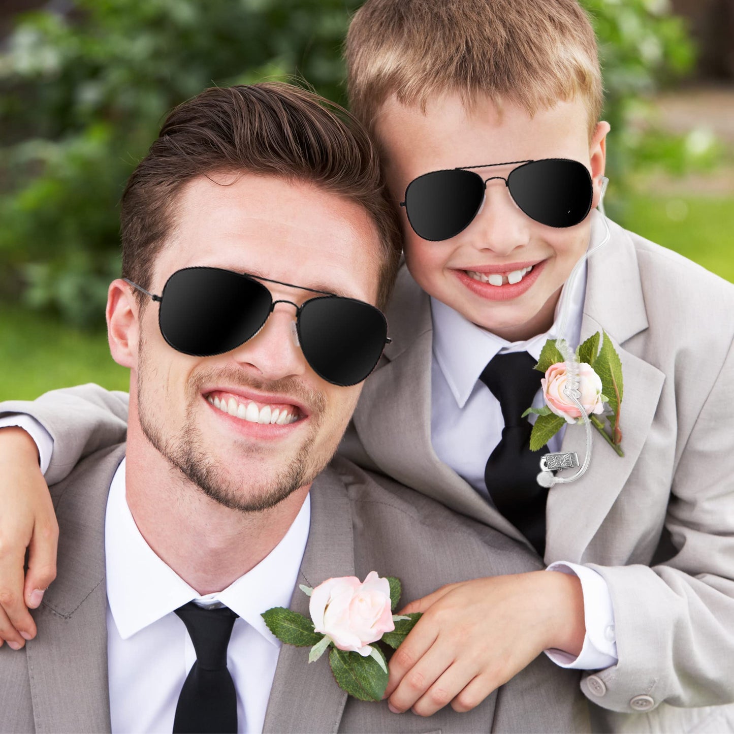 Boompark Ring Wedding Bearer Security: Ring Gifts Bearer Sun Glasses + Earpiece Cosplay + Ring Wedding Bearer Badge Police Fbi