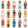Little Professionals Wooden Character Set - Cute Wood Block People Toys For Kids & Toddlers - Open Ended Stem Pretend Play & Educational Games For Children, Boys & Girls (15-Pieces)