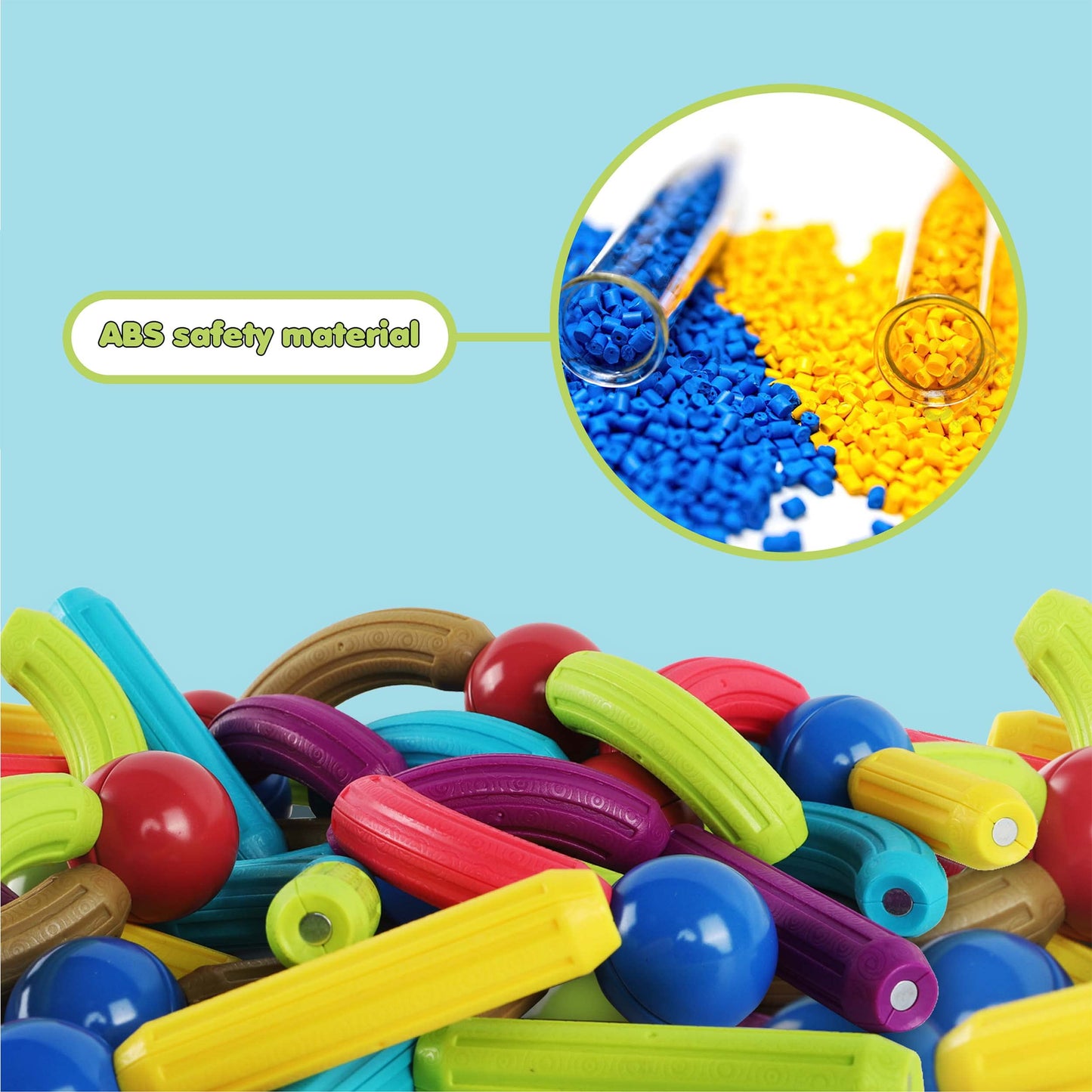 Picassotiles 100 Pcs Magnetic Building Stick Block Construction Set With Storage Bin Colorful Stem Toy Blocks Bar Balls & Rods M