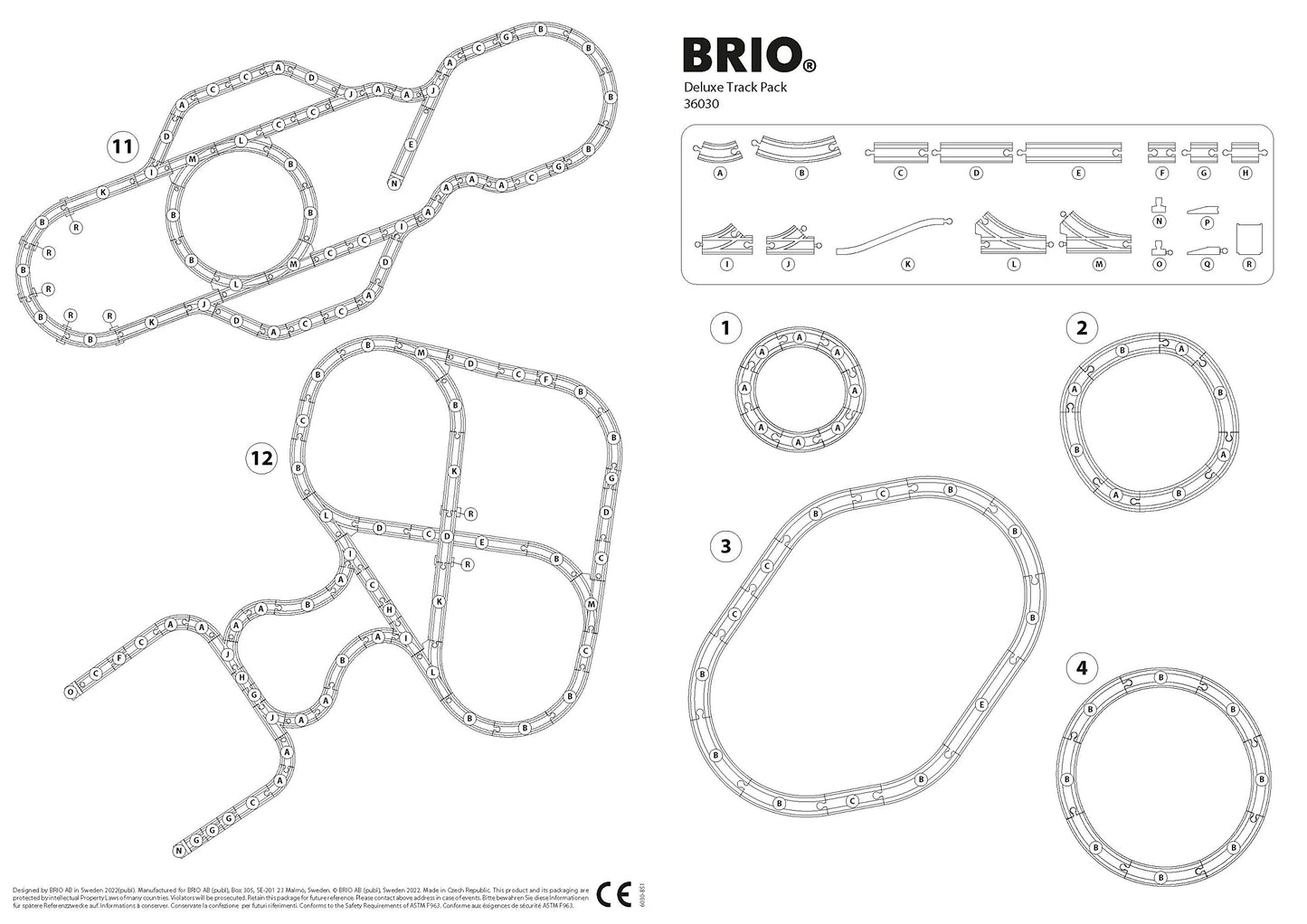 BRIO 36030 World Deluxe Track Pack - 70 Piece Wooden Train Set for Children 3 Years and Up | FSC-Certified Beech Wood | Compatib
