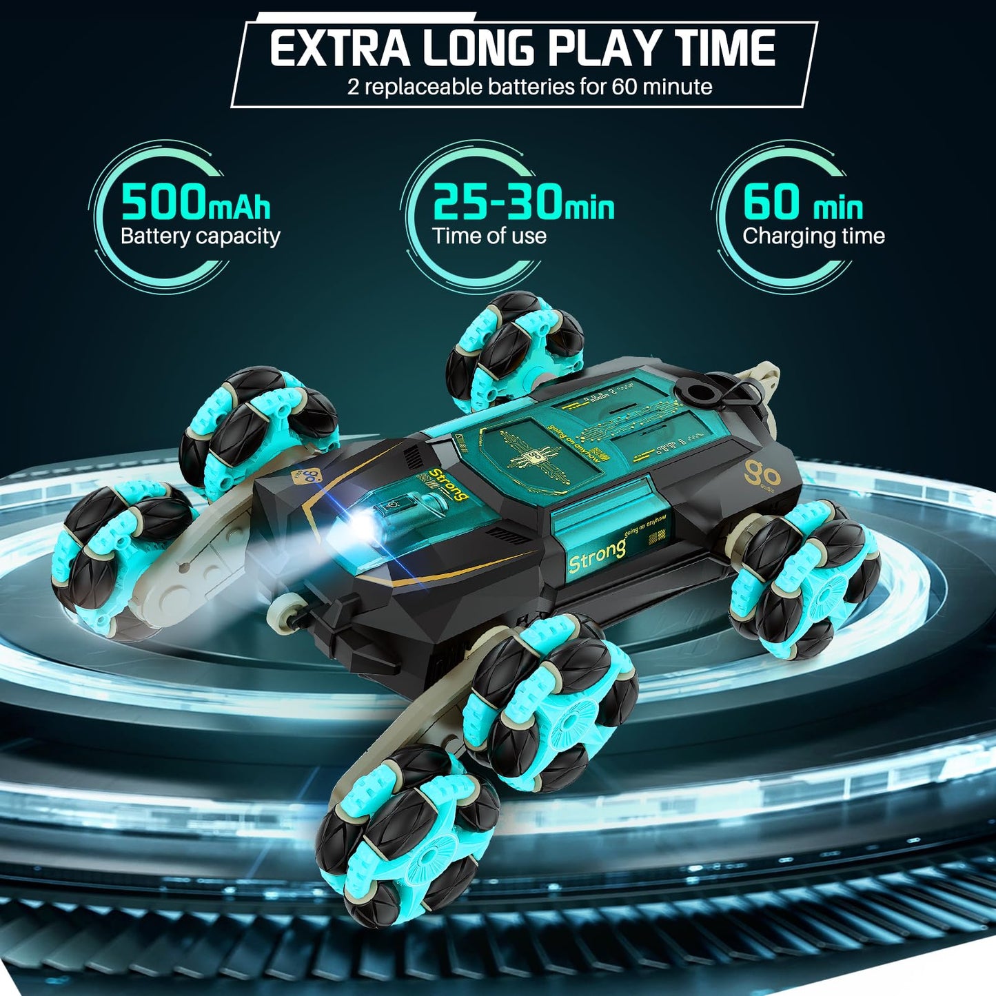 Remote Control Cars for Kids Adults, Gesture Sensing RC Stunt Car with Light Music Spray, RC Robot Toys,Cool Birthday Toy for 6