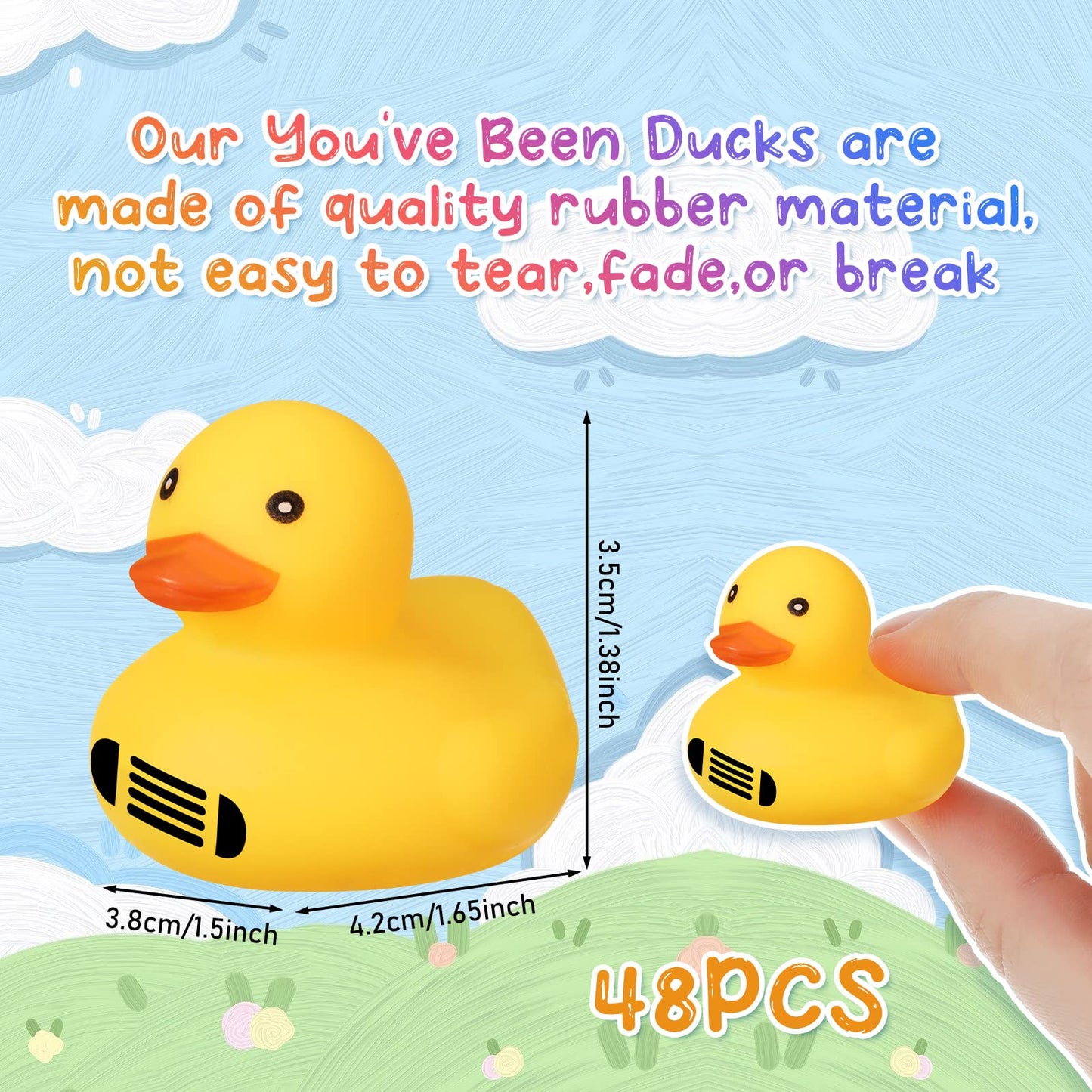 Leitee Rubber Ducks For Ducking You'Ve Been Ducked Mini Bulk Yellow Rubber Duckies For Bath Toys Birthday Game Pool Party Favors(72 Pcs,Text)