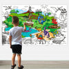 Alex Art, Giant Coloring Poster - Dinosaur Jumbo Coloring Book Sheet For Kids Ages 4-8 - Big Large Coloring Pages Posters To Color - Birthday Party Activity Table - Huge Floor Wall Size 38.5”X26.7”