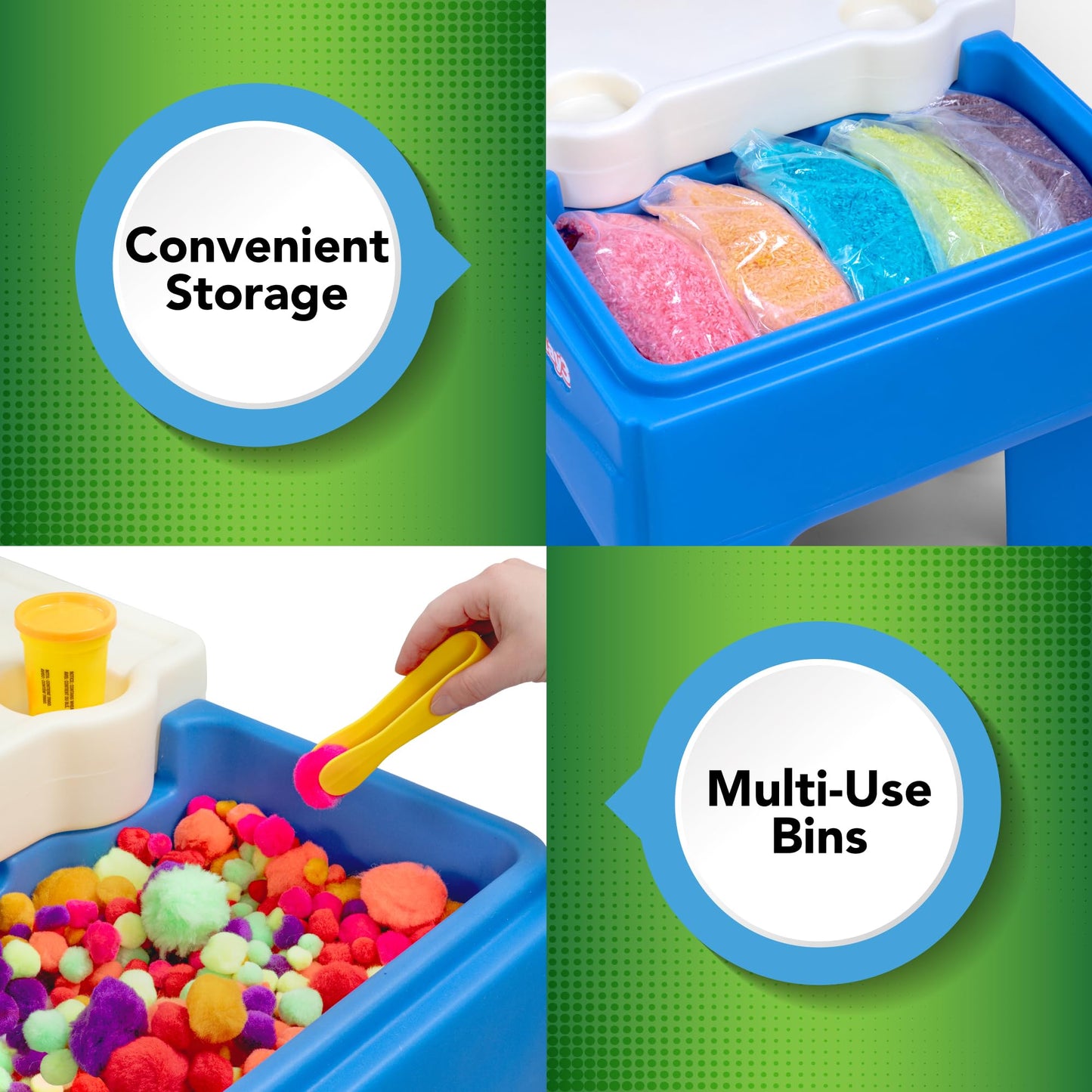 Simplay3 In-And-Out Sand And Water Sensory Activity Table For Toddlers, Kids All-Purpose Table With Lid And Built-In Storage, Bl