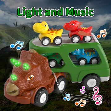newcrave Dinosaur Truck Toys for Toddlers Boys Age 1-3 2-4, 5 in 1 Dinosaur Car for Toddlers Boys Girls Toy for 1 2 3 4 5 Year O