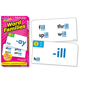 Trend Enterprises: Word Families Skill Drill Flash Cards, Content-Rich Cards To Practice And Master, Great For Skill Building And Test Prep, 96 Cards Included, Ages 6 And Up